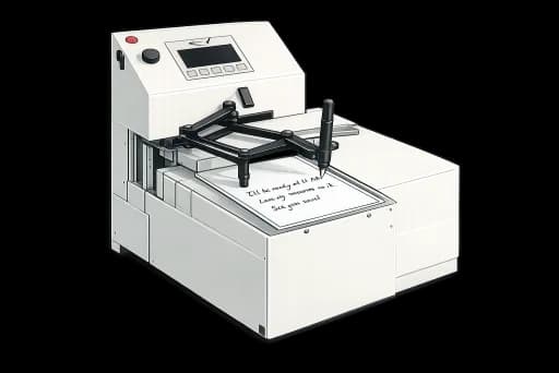 Operator using an Autopen machine with phone support available for setup
